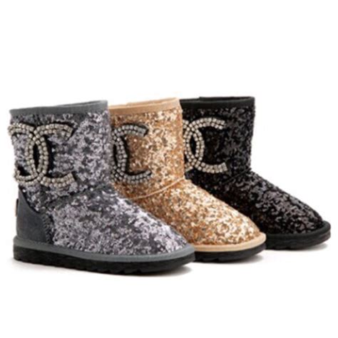 chanel glitter boots replica|chanel ugg like boots.